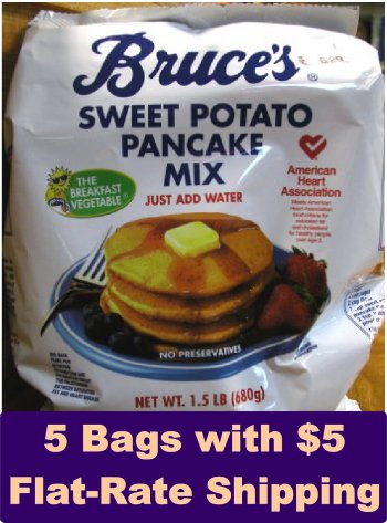 Bruce's Sweet Potato Pancake Mix , 5 Bags (1.5LB Each) w/ $5 Flat Rate Shipping