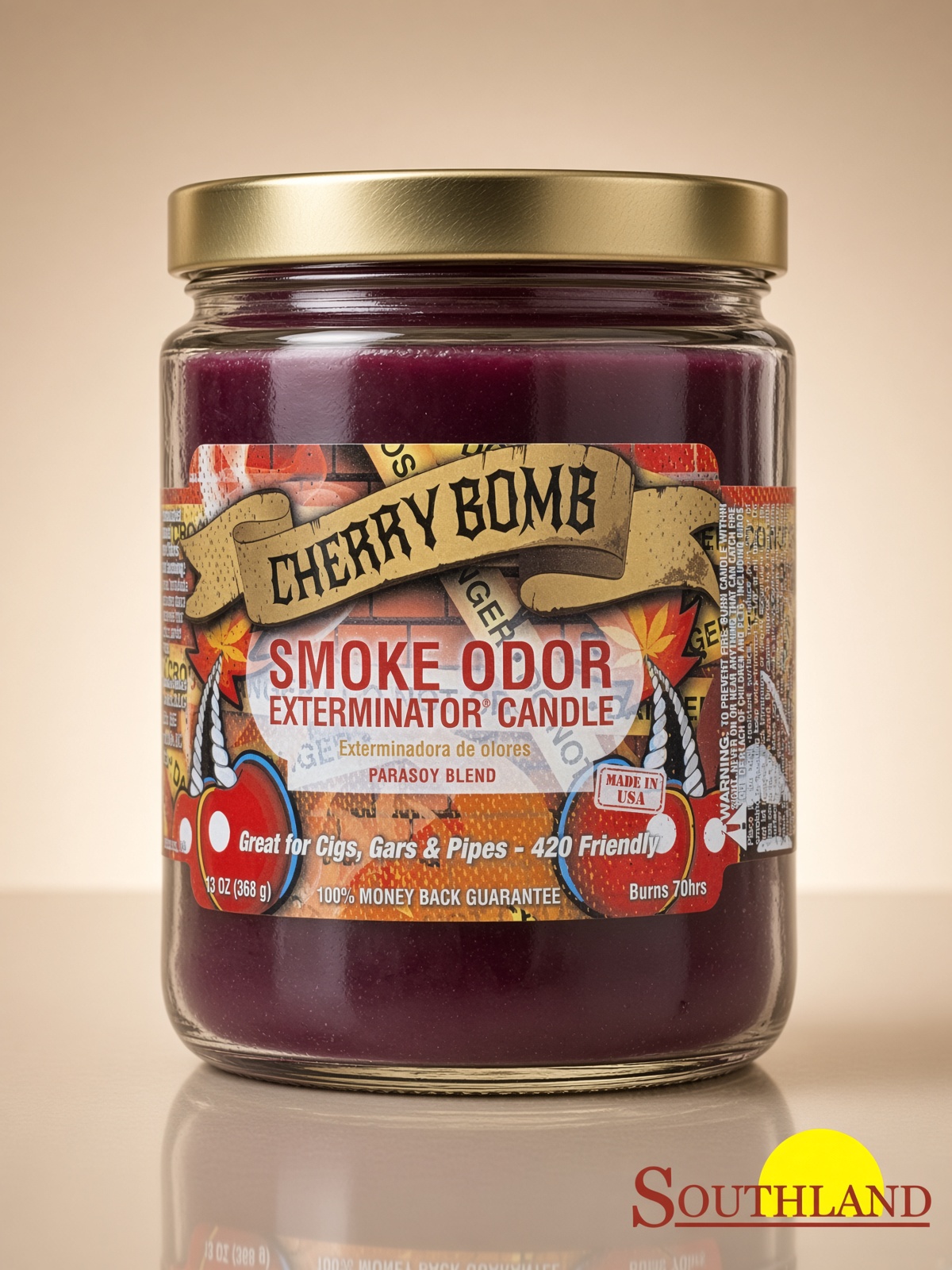 Southland Trade: Smoke Odor Exterminator Candle Cherry Bomb 13oz