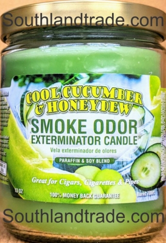Smoke Odor Eliminator Candle -- Cool Cucumber Honeydew