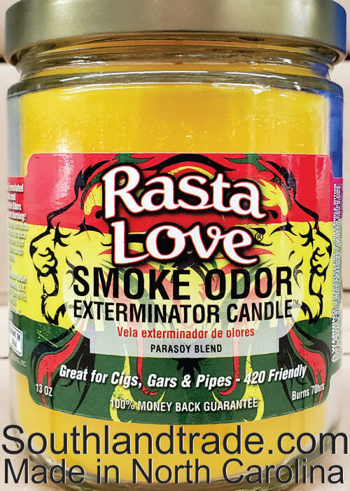 Rasta Love Smoke Odor Exterminator 13 oz Jar Candle *THREE PACK*