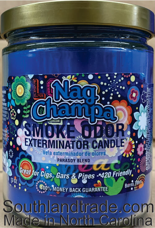 2x Jars Smoke Odor Nag Champa Smoke Exterminator Candles, 13oz, 70 Hr  Burn